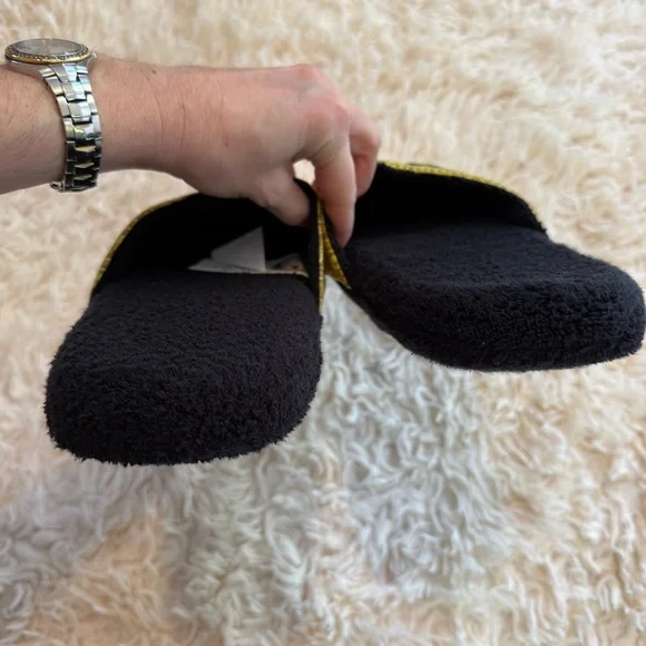 Versace Medusa Slippers Black Gold Baroque Home Shoes Size M - Picture 5 of 9